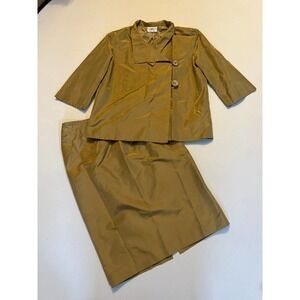 DIANA Misetic Little Black Dress Brown Skirt Set M